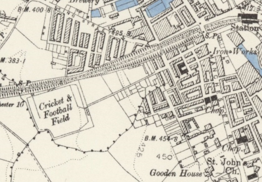 Manchester - Heywood Cricket Ground : Map credit National Library of Scotland